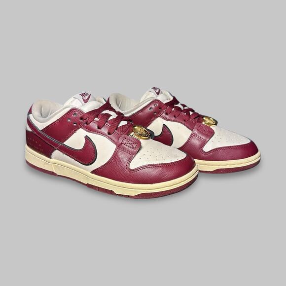 Nike Dunk Low GS “Just Do It” Red and Sail Sneakers - Size 7.5 - Picture 1 of 7